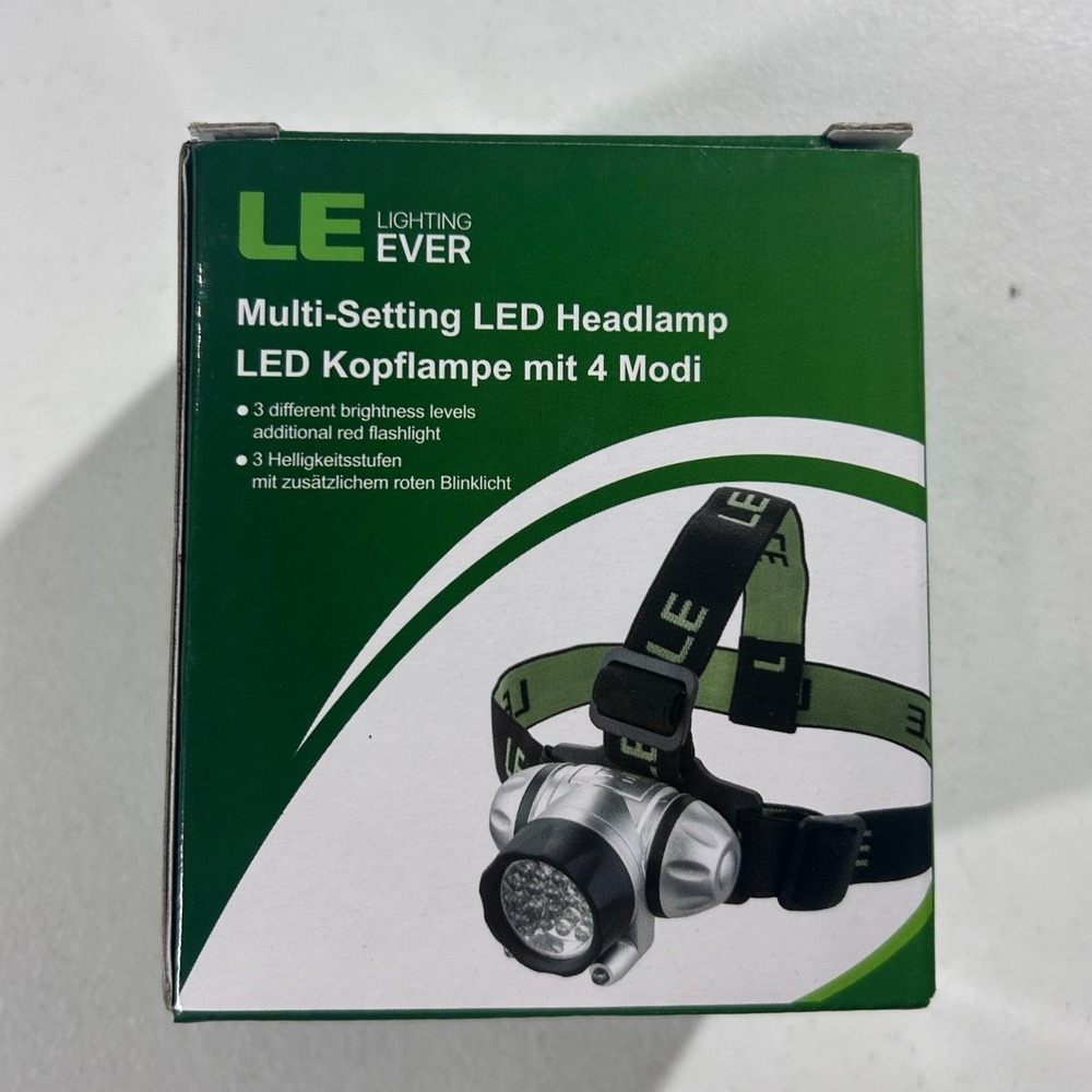 LE Lighting Ever Multi Setting LED Headlamp Headlight with 3 Brightness Levels‎